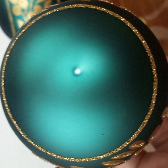 Hand blown glass ball ornaments Czech Republic set of three - Picture 5 of 6